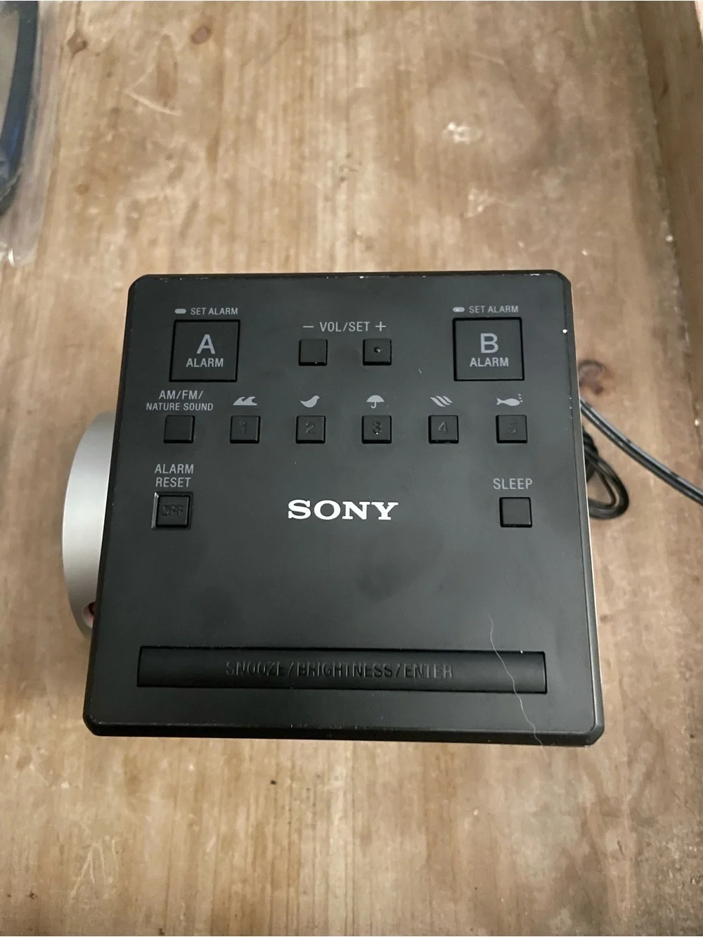 Sony Black ICF-C1PJ and Silver Cube Digital Clock Radio projector nature sounds